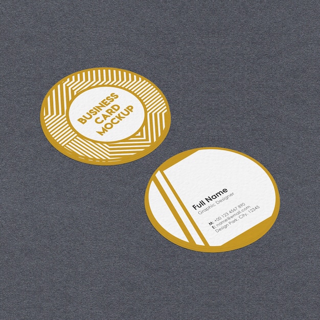 PSD round business card mockup