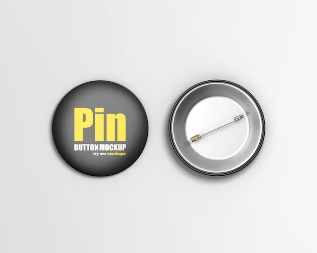 Round button badge mockup isolated