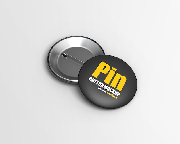 Round button badge mockup isolated