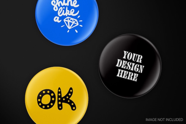 Round button badge mockup