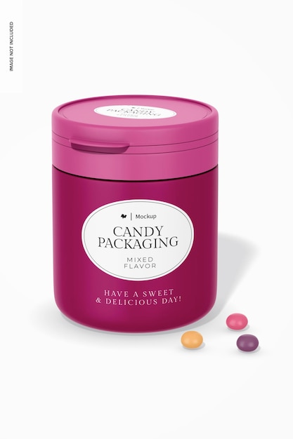 Round candy jar mockup