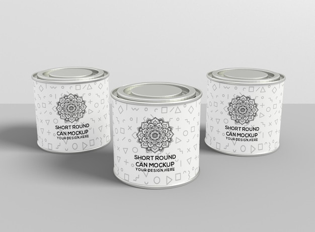 Round Cans Mockup