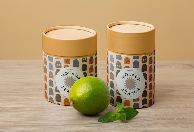 Round cardboard container  with lid