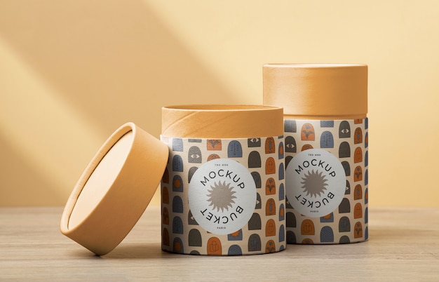 Round cardboard container  with lid