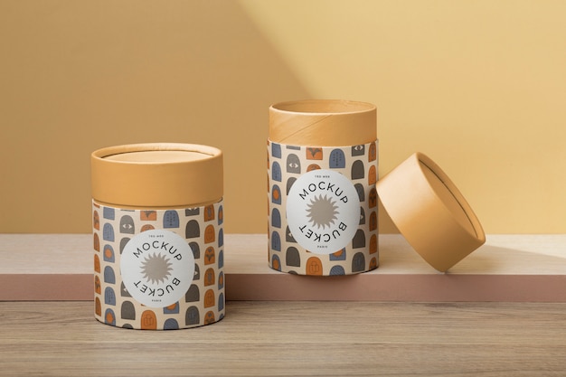 Round cardboard container  with lid