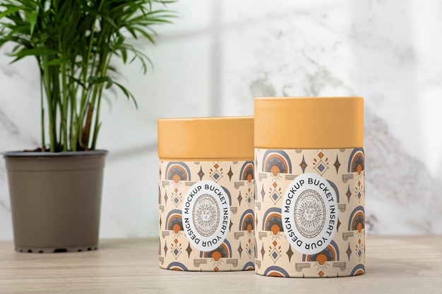 Round cardboard container  with lid