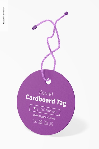 round cardboard tag mockup