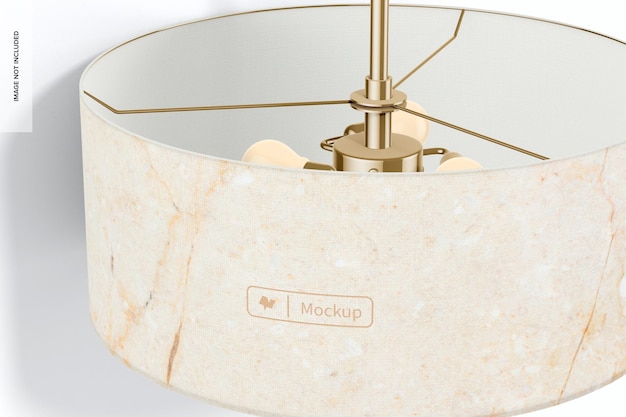 Lampada da soffitto rotonda mockup, primi piani