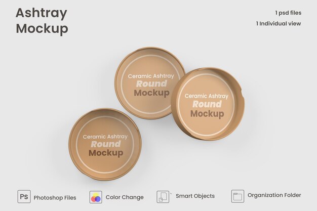 Round ceramic ashtray mockup premium psd