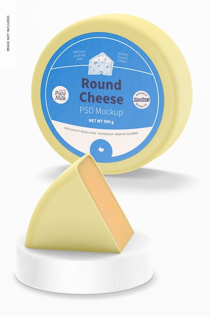 PSD round cheese mockup