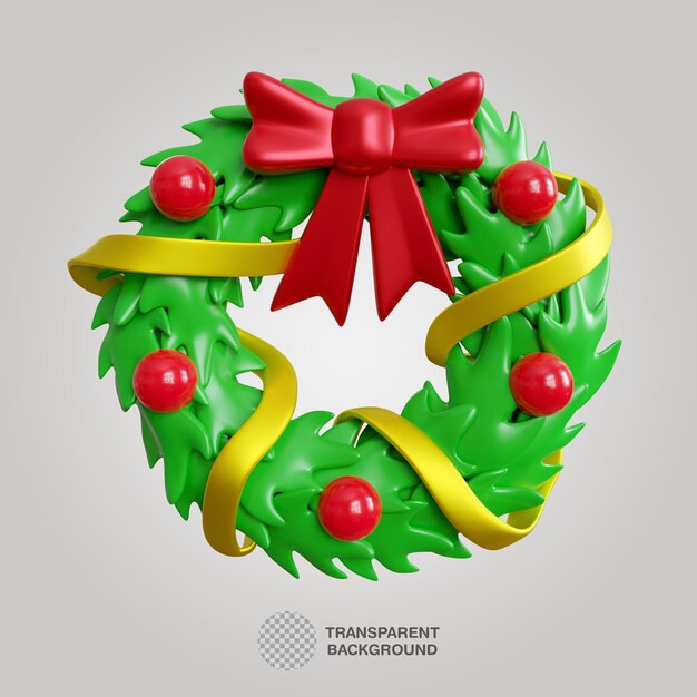 PSD round christmas ring decoration. 3d illustration.