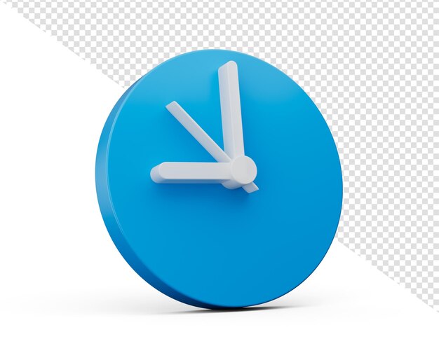 Round clock 3d icon minimal style Time keeping measurement of time time management and deadline
