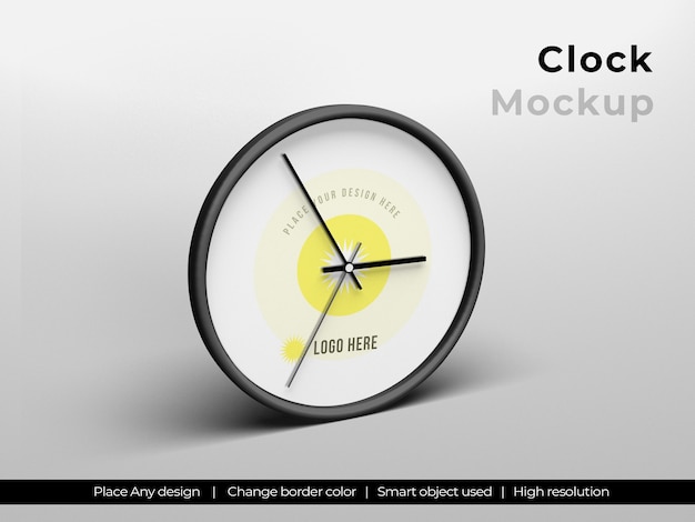 PSD round clock mockup design