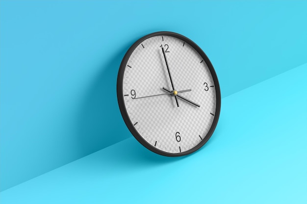 PSD mockup di vista prospettica dell'orologio rotondo