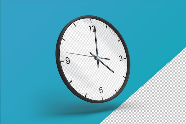 round clock perspective view mockup