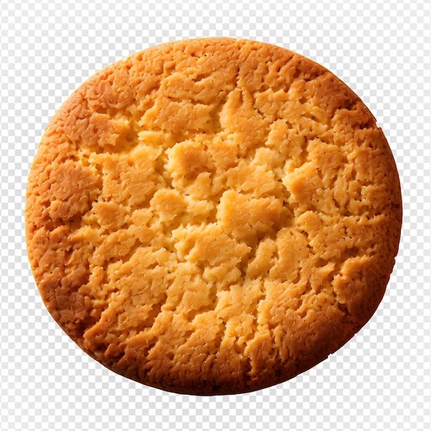 Round cookies isolated on transparent background biscuit top view cut out png generative ai