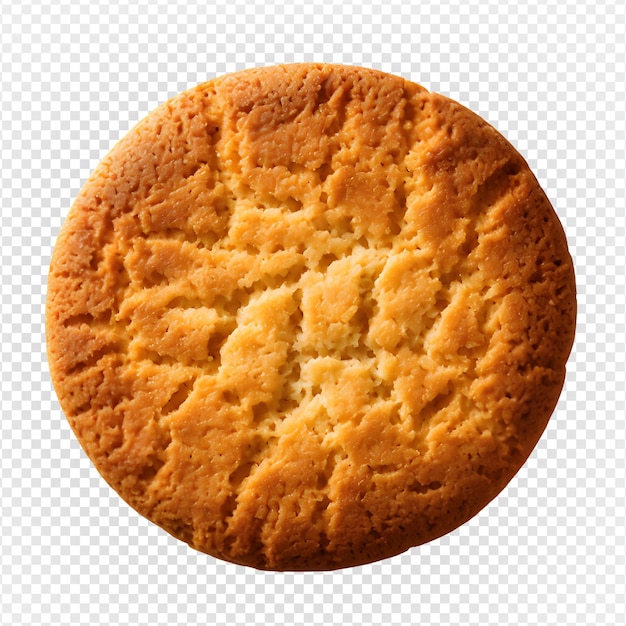 PSD biscotti rotondi isolati su sfondo trasparente biscotto vista dall'alto ritagliato png ai generativi