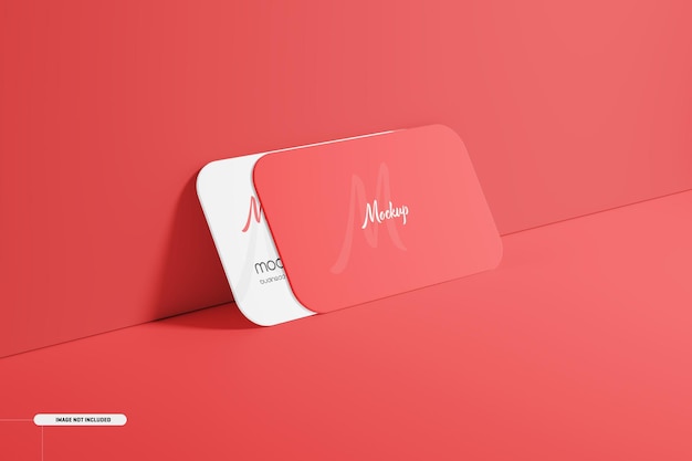 Round corner business card mockup