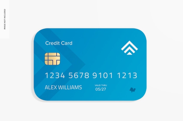 PSD round corner credit card mockup top view