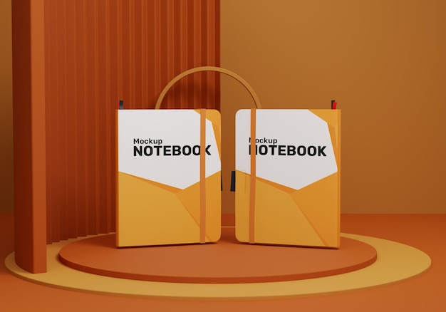 Round corner notebook mockup