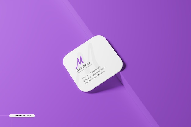 Round corner square business cards mockup