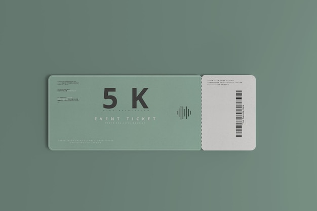 PSD round corner ticket mockup