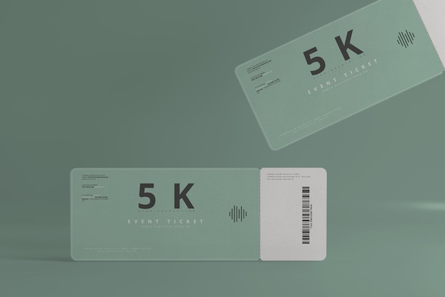 Round corner ticket mockup