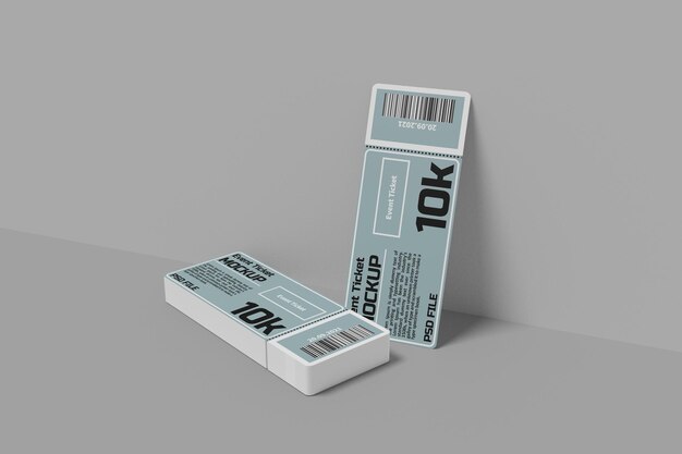 Round Corner Ticket Mockup