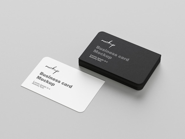 Round Corners Business Card Mockups Design