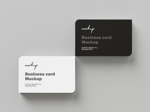 Round corners business card mockups design