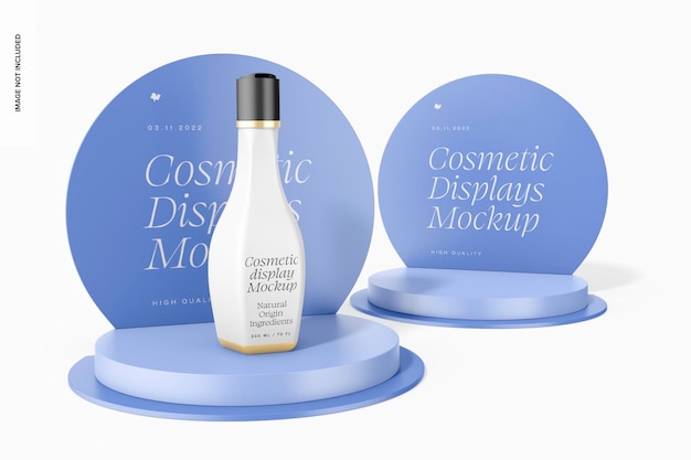 PSD round cosmetic displays mockup