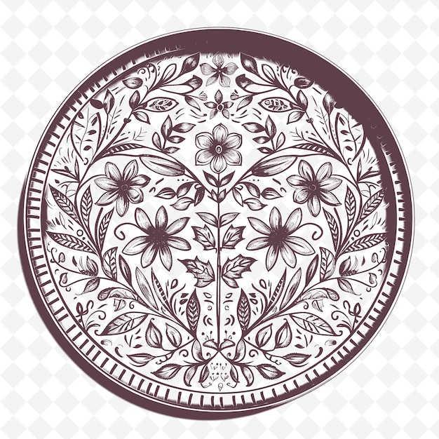 PSD a round design with a flower design on it