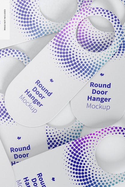 Round Door Hangers Set Mockup