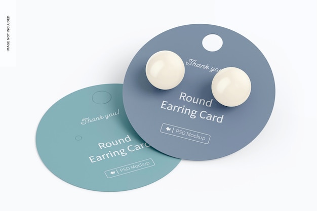 Round earring card mockup, stacked