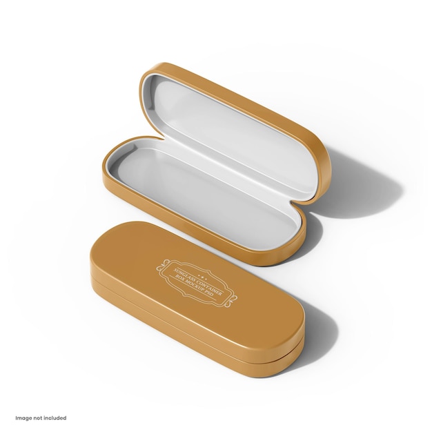 Round eyeglasses case mockup