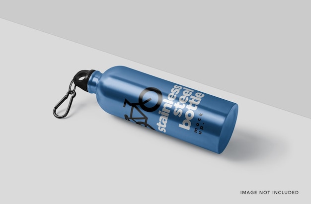 PSD round flask bottle with vacuum lid mockup