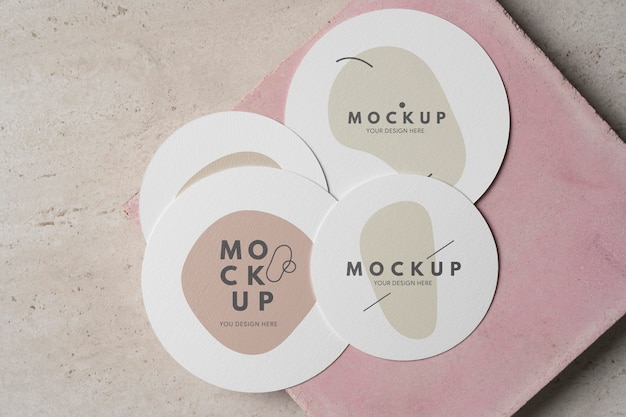 round flyer mock-up composition