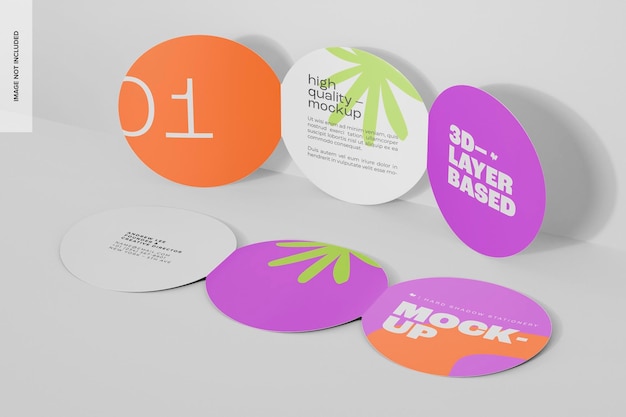 round folding brochures mockup
