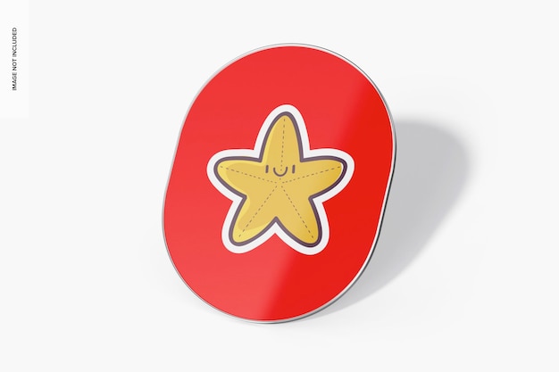 Round fridge magnet mockup