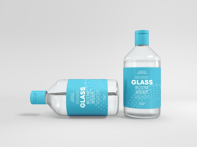 PSD round glass bottle branding mockup