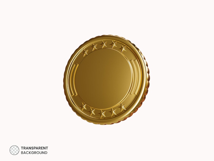 PSD ラウンド ゴールド メダル アイコン 3 d レンダリング図