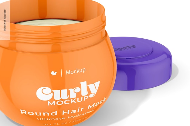 Round Hair Mask Jar Mockup Perspective