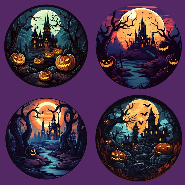 Round halloween sticker design package scary sticker package stickers for print halloween stickers