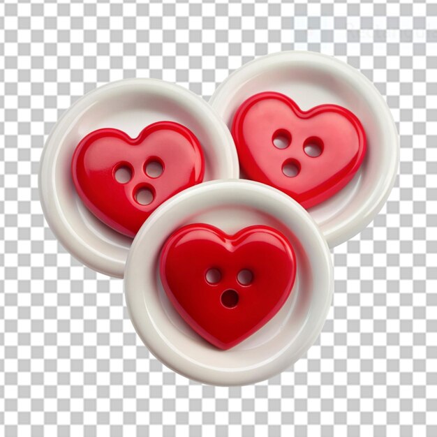 round heart buttons on transparent background