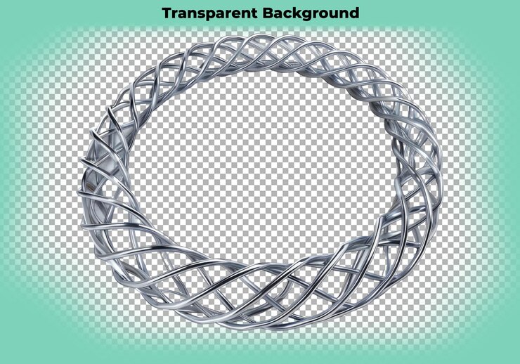 PSD round heart metal stent isolated on transparent background