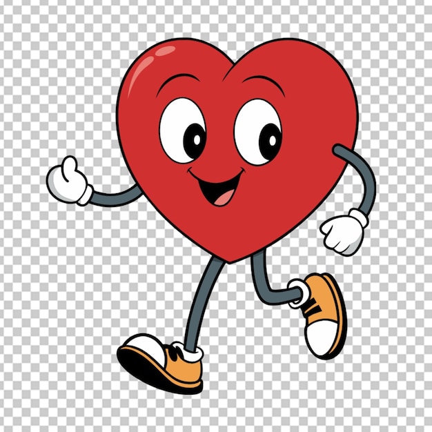 PSD round heart walking transparent background