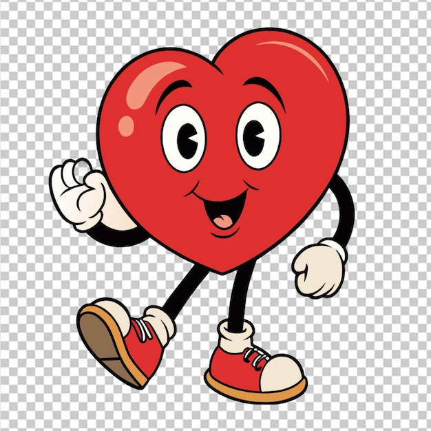 PSD round heart walking transparent background