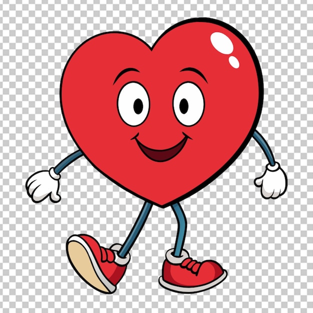 Round heart walking transparent background