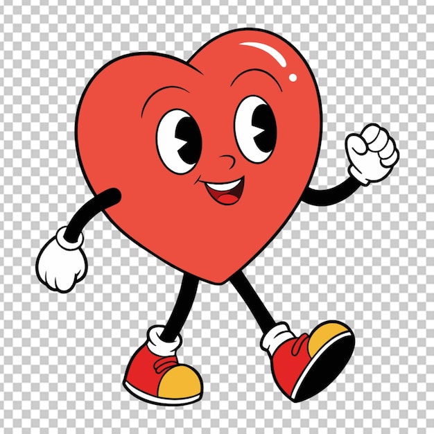 Round heart walking transparent background