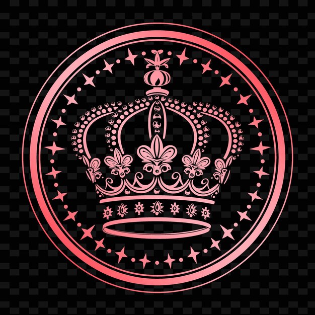 PSD a round logo with a crown and a crown